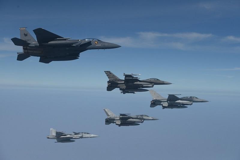 RSAF, RTAF and USAF fighter aircraft participating in the flying training exercise phase.
