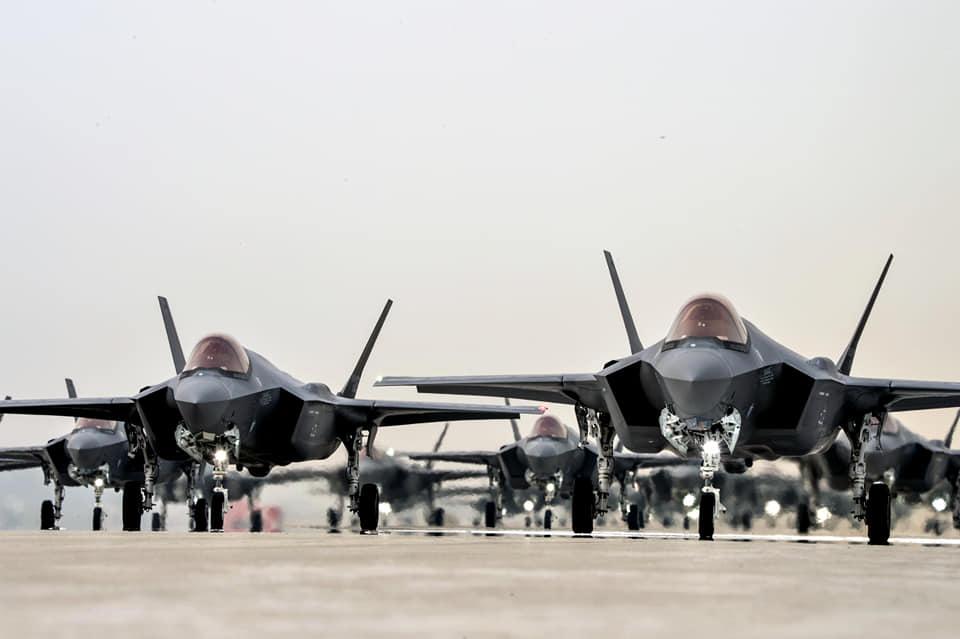 Republic of Korea Air Force F-35s during the Elephant Walk training 
