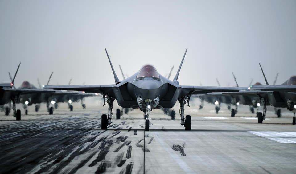 Republic of Korea Air Force F-35s during the Elephant Walk training