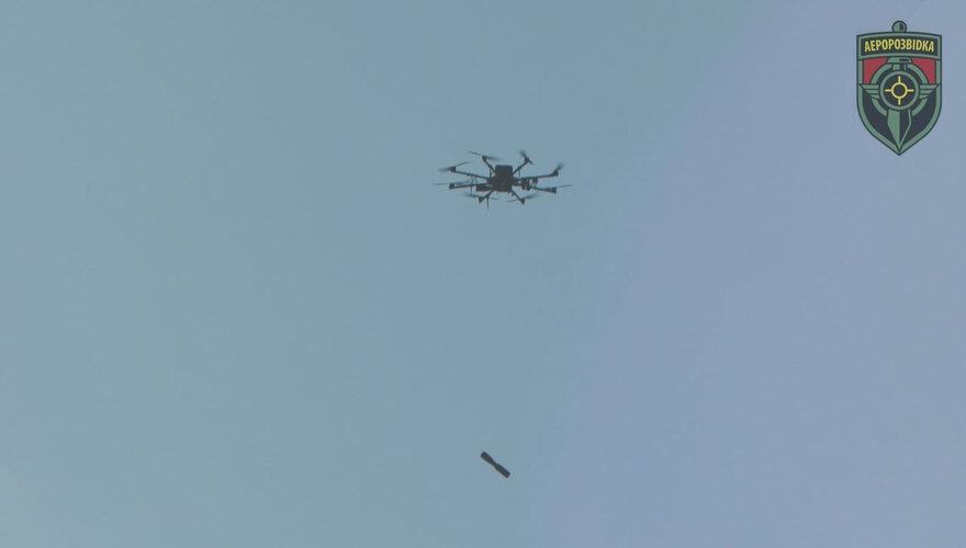 Ukrainian Forces Showed Their UAV with Airdropped Ammunition Attacks on Russian Armored Vehicle
