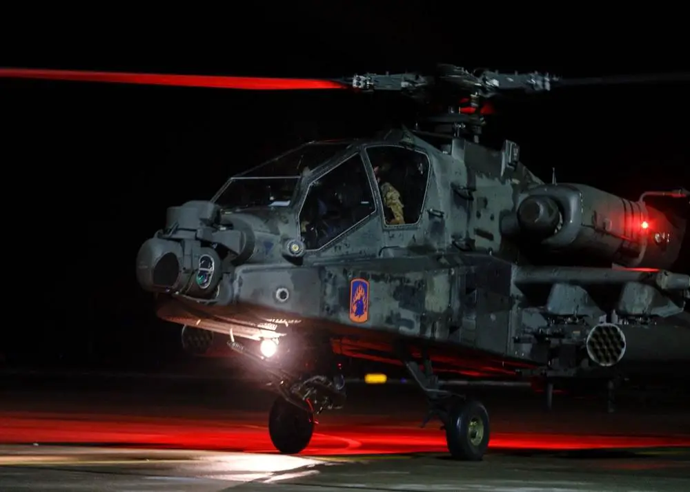 US Army 12th Combat Aviation Brigade Apaches Arrive at Lielvarde Air Base, Latvia