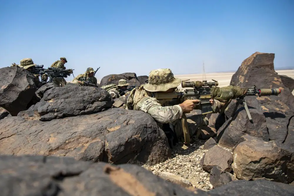 Virginia Army National Guard Soldiers assigned to the East Africa Response Force (EARF), Task Force Red Dragon, Combined Joint Task Force – Horn of Africa, participate in Exercise WAKRI 22 at Grand Bara, Djibouti, March 15, 2022.