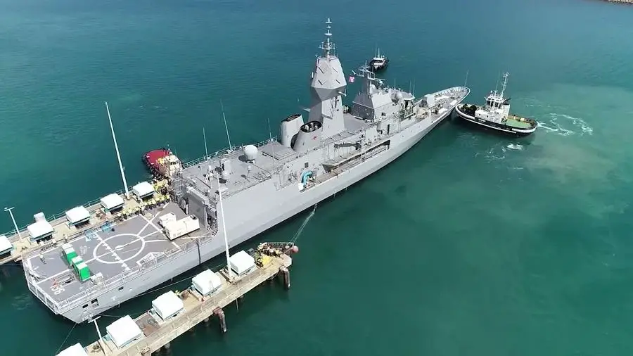 Royal Australian Navy Frigate HMAS Toowoomba (FFH 156) to Undock from AMCAP Upgrade