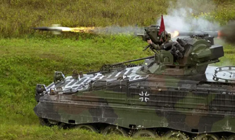 German Army Marder Marder 1A3 fires a Milan anti-tank missile.
