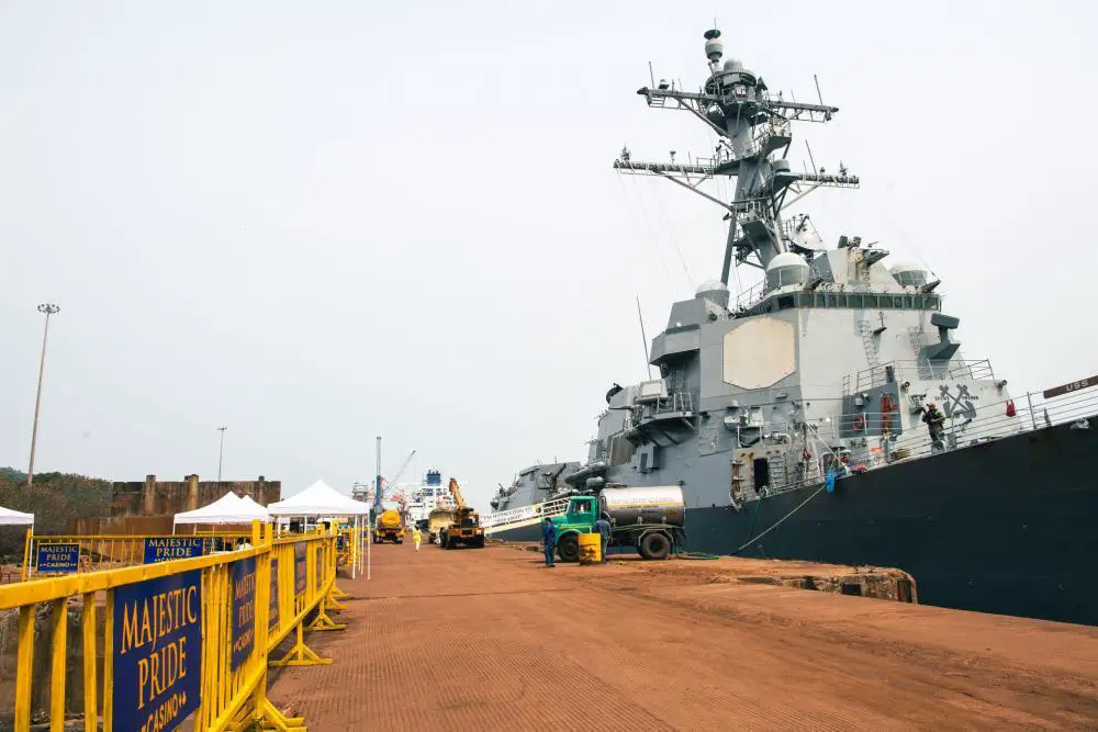 US Navy Guided-missile Destroyer USS Momsen (DDG 92) Arrives in Goa, India