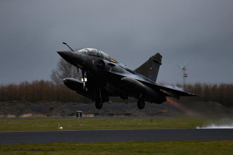 A French air force Rafale takes off during Frisian Flag 22 at Leeuwarden Air Base, Netherlands.