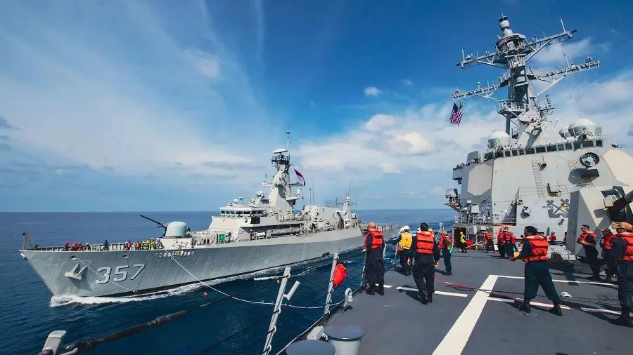 US Navy USS Momsen Conducts Underway Operations with Indonesian Navy KRI Bung Tomo