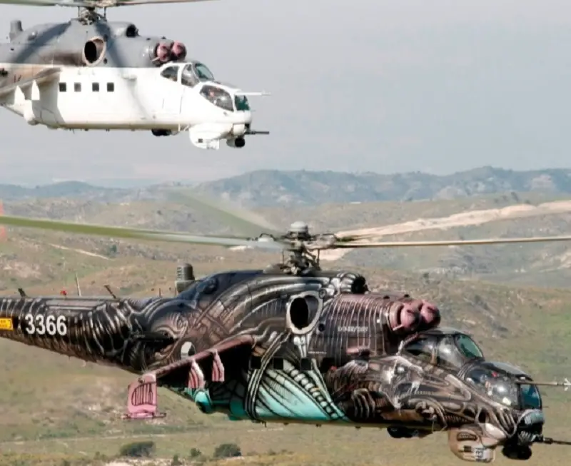 The Czech are showing up with rotary power. The Unit operates the MIL Mi-24V Hind, one of the latest versions of this more than capable combat / transport Helicopter.