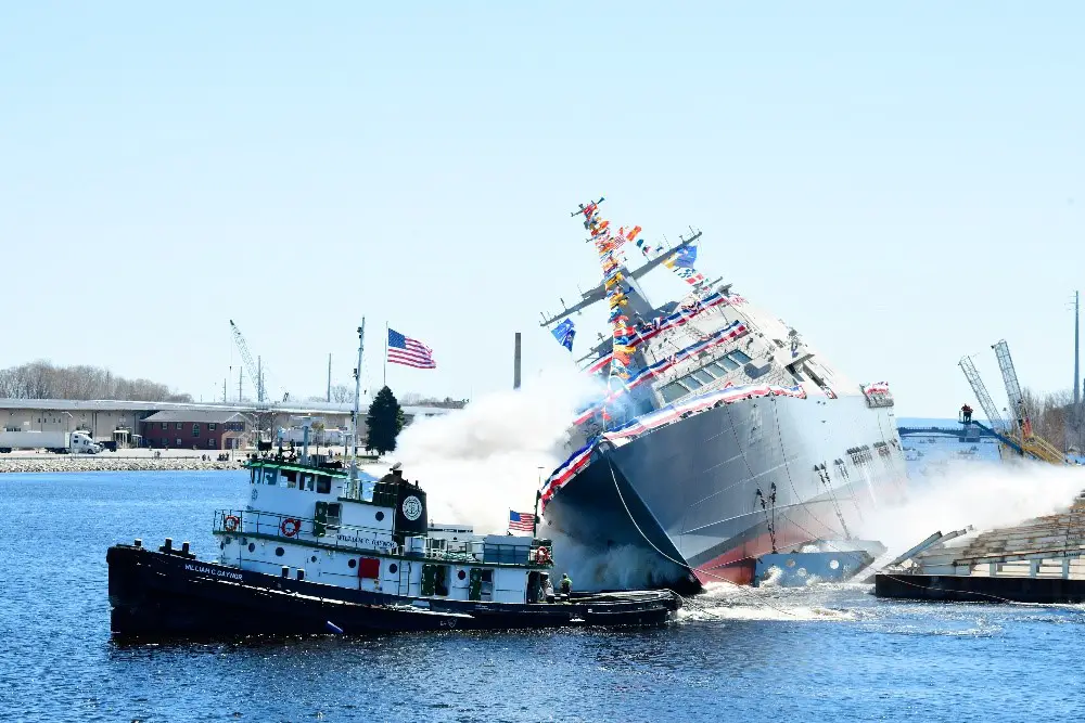 US Navy Littoral Combat Ship USS Beloit (LCS-29) Christened and Launched