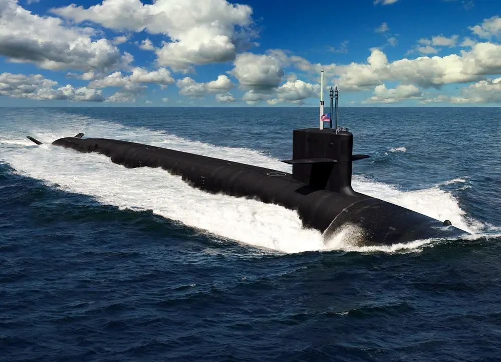 An artist rendering of the future Columbia-class ballistic missile submarines. The 12 submarines of the Columbia class are a shipbuilding priority and will replace the Ohio-class submarines reaching maximum extended service life. The Columbia-class Program Executive Office is on track to begin construction with USS Columbia (SSBN 826) in fiscal year 2021, deliver in fiscal year 2028, and on patrol in 2031. (U.S. Navy illustration/Released)
