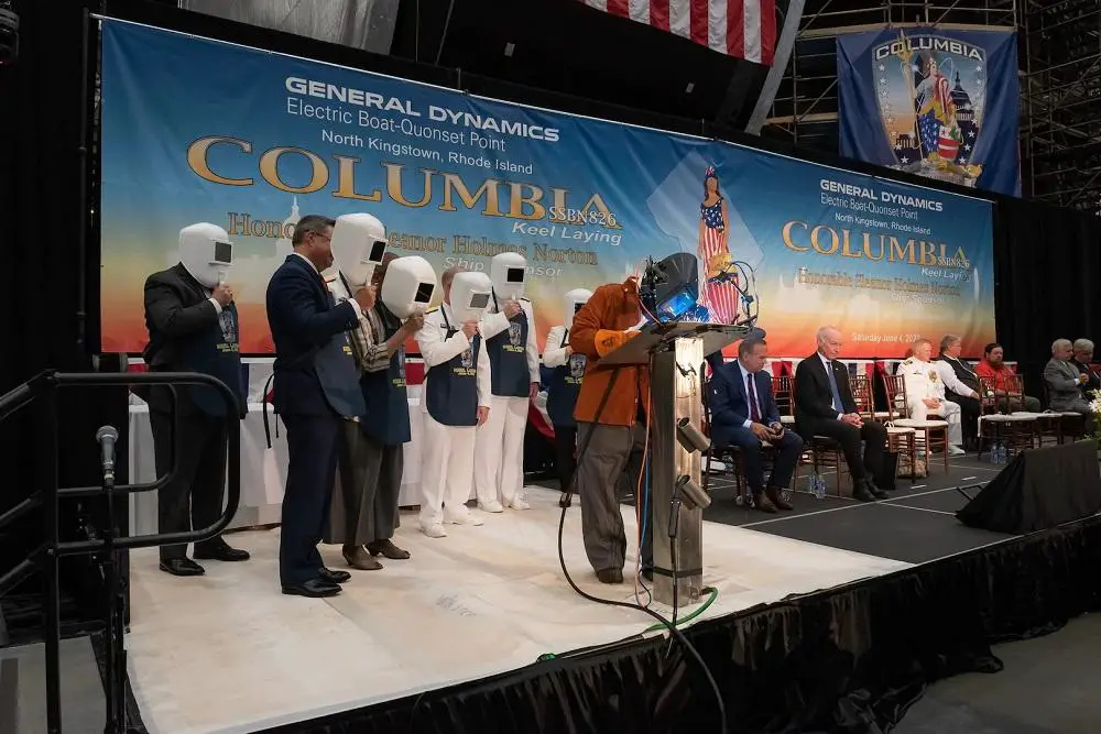 General Dynamics Electric Boat Holds Keel-laying Ceremony for First Columbia-Class Submarine