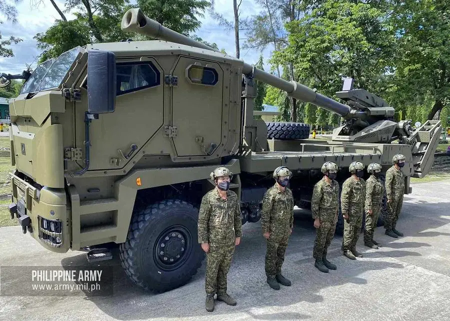 One of twelve ATMOS 155 mm howitzer units that will be under the 10th Field Artillery "Rolling Thunder" Battalion (155 SP) during the unit's activation ceremony in Fort Magsaysay, Nueva Ecija on June 22, 2022.
