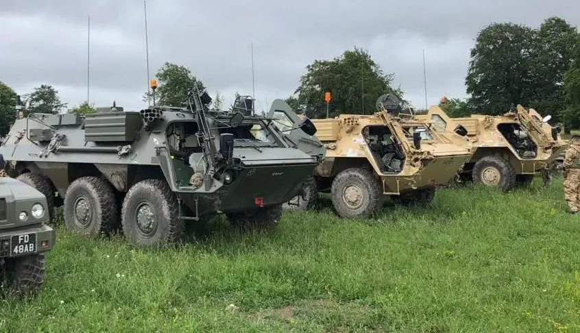 British Army Fuchs CBRN (Chemical, Biological, Radiological and Nuclear) surveillance and reconnaissance vehicles.