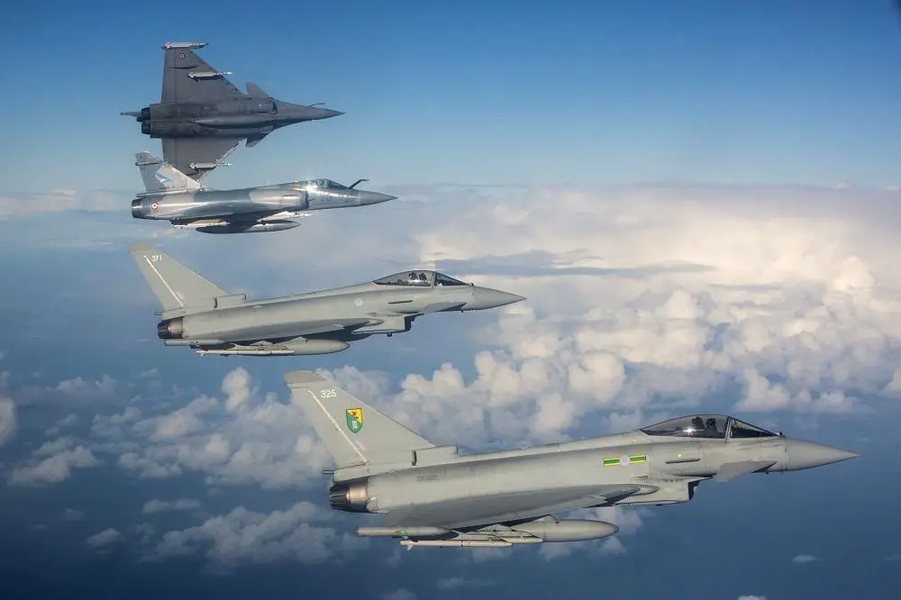 Royal Air Force Typhoons Conduct Channel Simulated Enemy Aircraft Escort Exercise