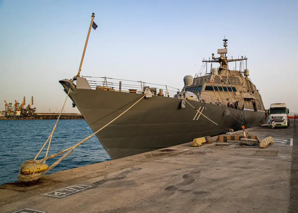  Littoral combat ship USS Sioux City (LCS 11) moored pierside in Jeddah, Saudi Arabia, May 31. 
