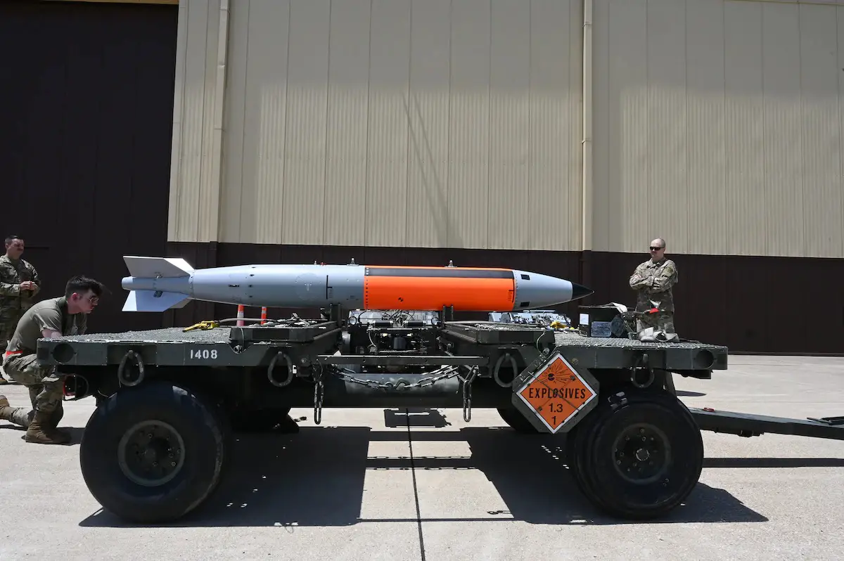 The 72nd Test and Evaluation Squadron test loads a new nuclear-capable weapons delivery system for the B-2 Spirit bomber on June 13, 2022 at Whiteman Air Force Base, Missouri. The 72nd TES conducts testing and evaluation of new equipment, software and weapons systems for the B-2 Spirit Stealth Bomber. 