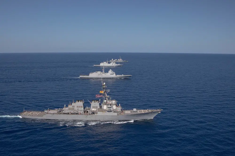 French Navy And Italian Navy FREMM Frigates Join Harry S. Truman Carrier Strike Group