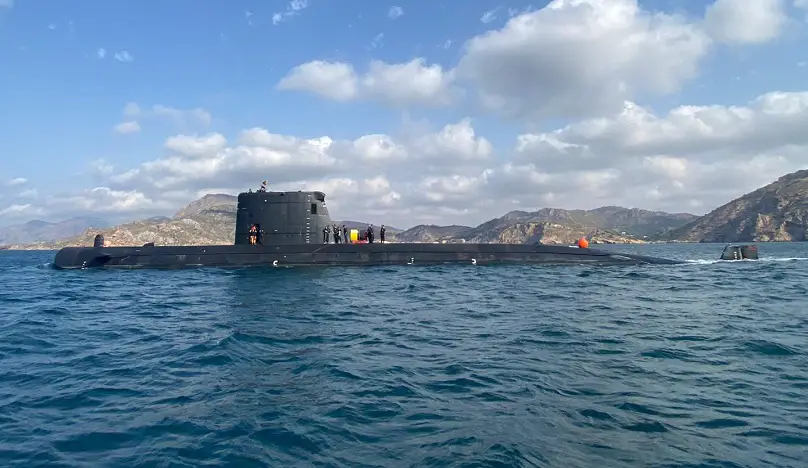Spanish Navy Submarine Galerna (S 71) Conducts Its First Dive After Maintenance