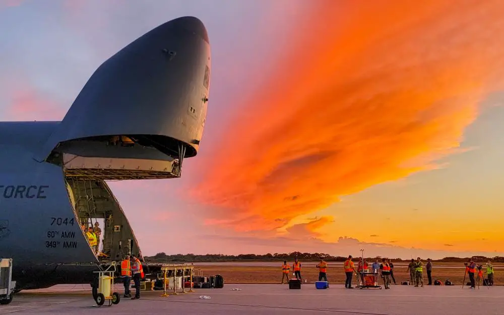 US Air Force 22nd Airlift Squadron C-5A Galaxy Delivers Missile Defense Satellite
