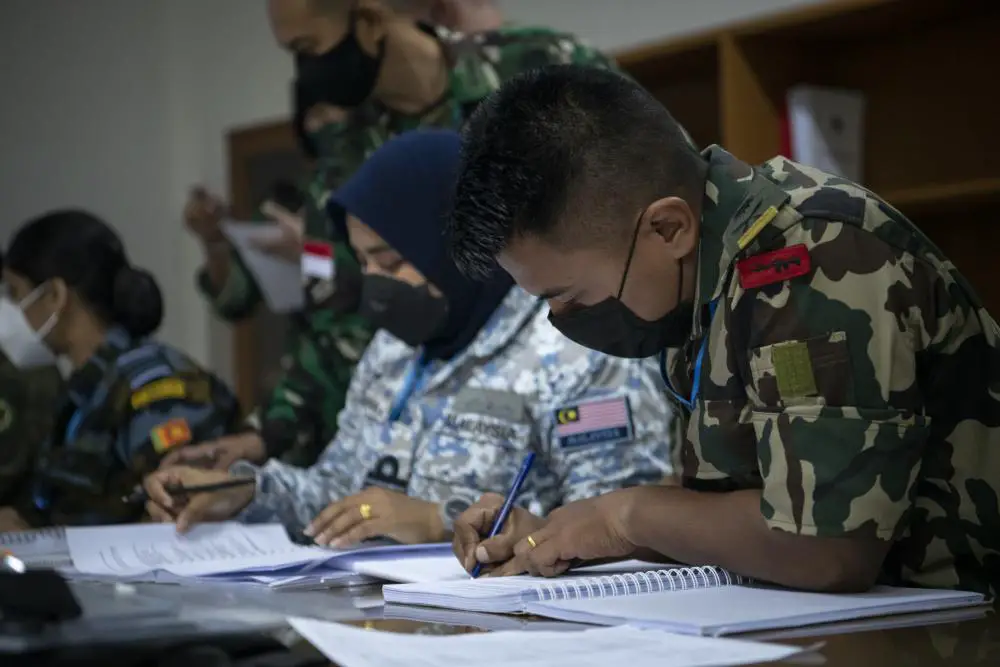 Students at exercise Garuda Canti Dharma II  learn and discuss gender and protection planning  into Peacekeeping Operations (PKO) at PMPP, Indonesia, July 19, 2022.