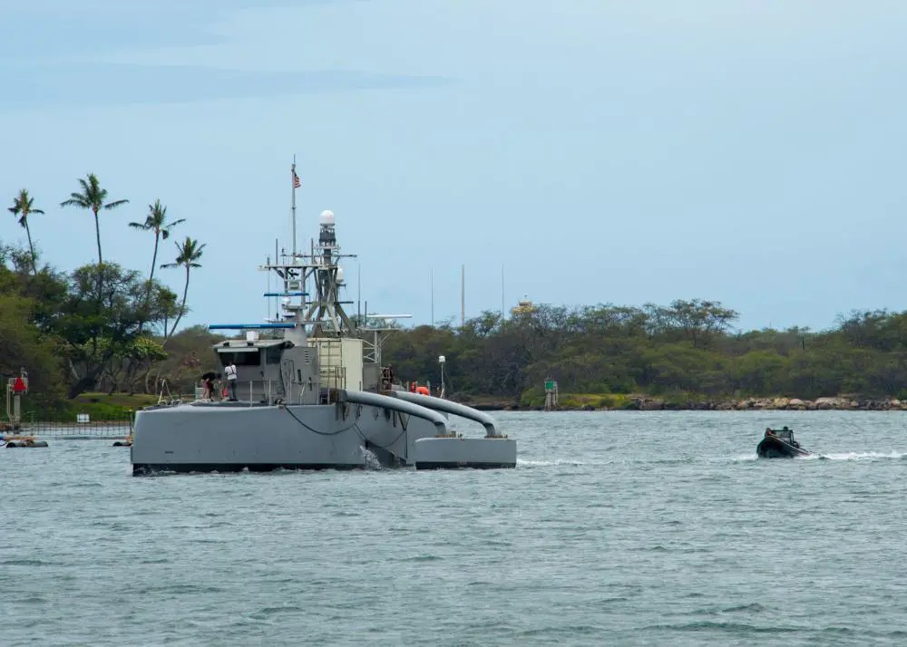  Sea Hunter, an autonomous unmanned surface vehicle, arrives at Pearl Harbor to participate in the Rim of Pacific (RIMPAC) 2022. 