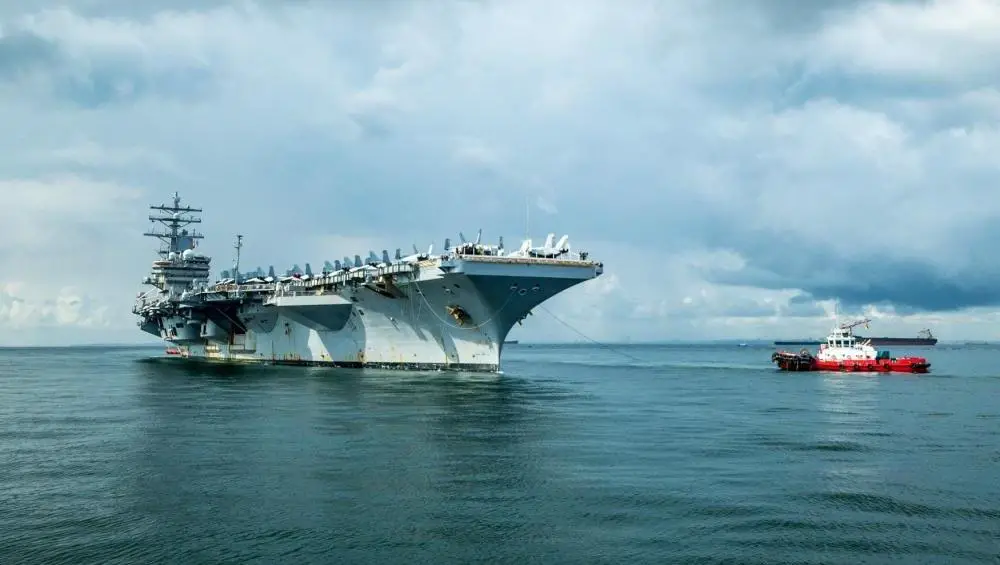 US Navy Aircraft Carrier USS Ronald Reagan (CVN 76) Visits Singapore
