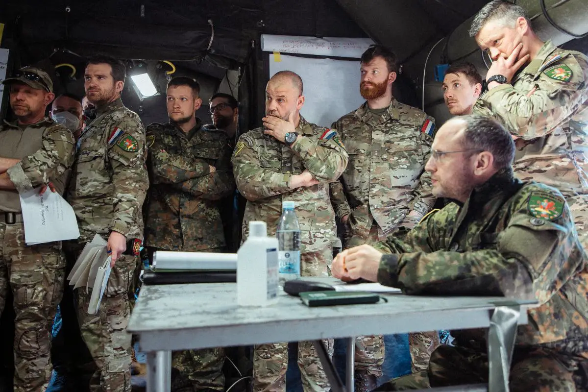 LTC Andrä, Commander 11th rotation NATO eFP Battlegroup Lithuania, runs an operation from his mobile command post