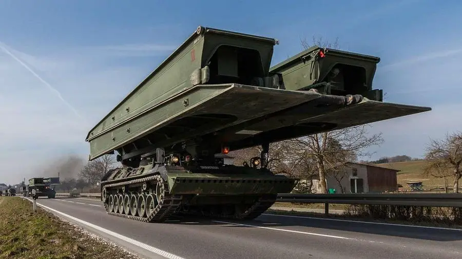 German Army BIBER Armoured Bridge-laying Vehicles 