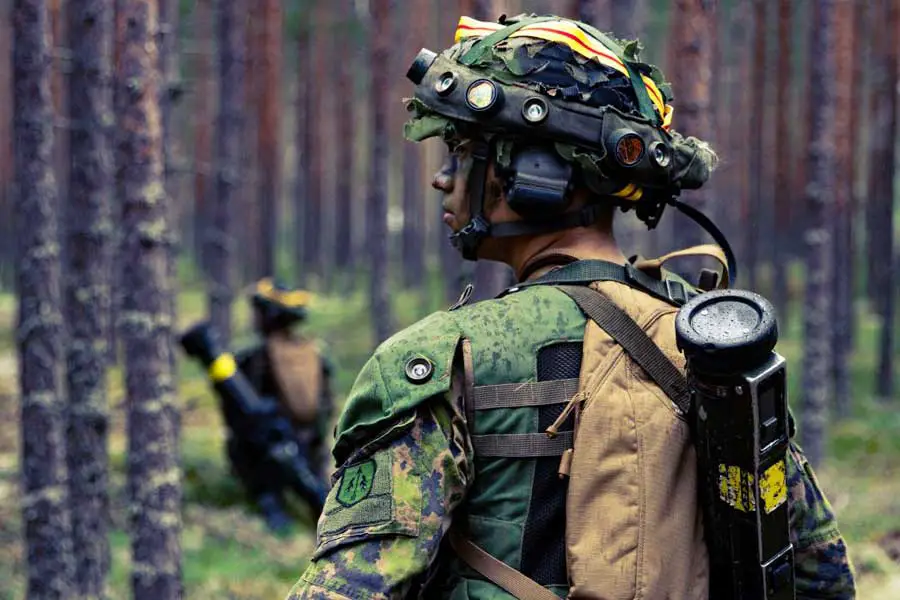 A Finnish Jaeger Company soldier in combat gear