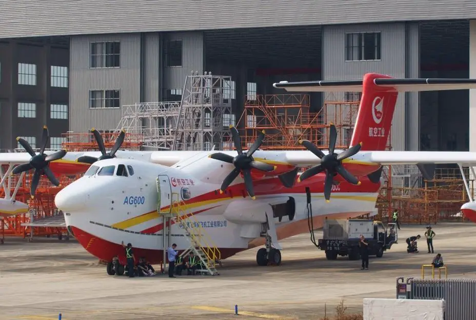 China’s New Configuration AVIC AG600 Amphibious Firefighting Aircraft Debut Roll-out