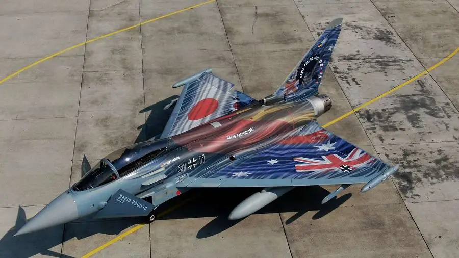 German Eurofighter with a livery commemorating the Rapid Pacific 2022 deployment.