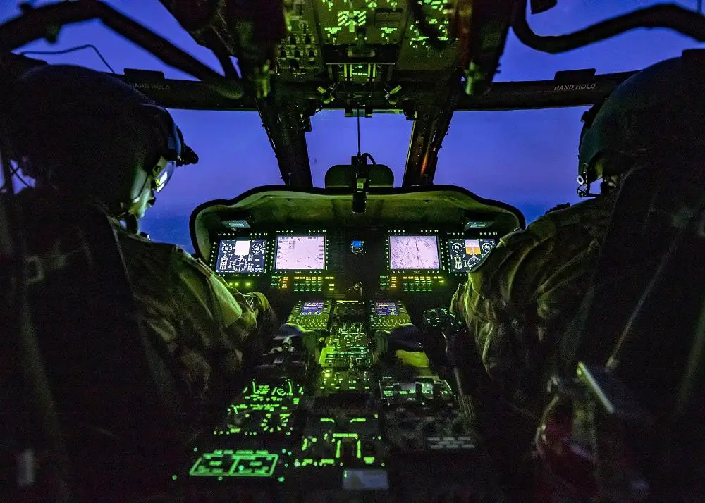 While also preparing for an upcoming deployment, aviators with the 106th Aviation Regiment, Illinois Army National Guard, operate inside the cockpit during an operational test of the UH–60V Blackhawk helicopter at Fort McCoy, Wisconsin. Data collected during testing will support an independent evaluation by the U.S. Army Test and Evaluation Command’s Army Evaluation Center at Aberdeen Proving Ground, Maryland.