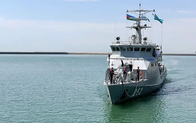 Kazakh Naval Forces Kazakhstan-class Missile Boat Saryarka Visits Azerbaijan