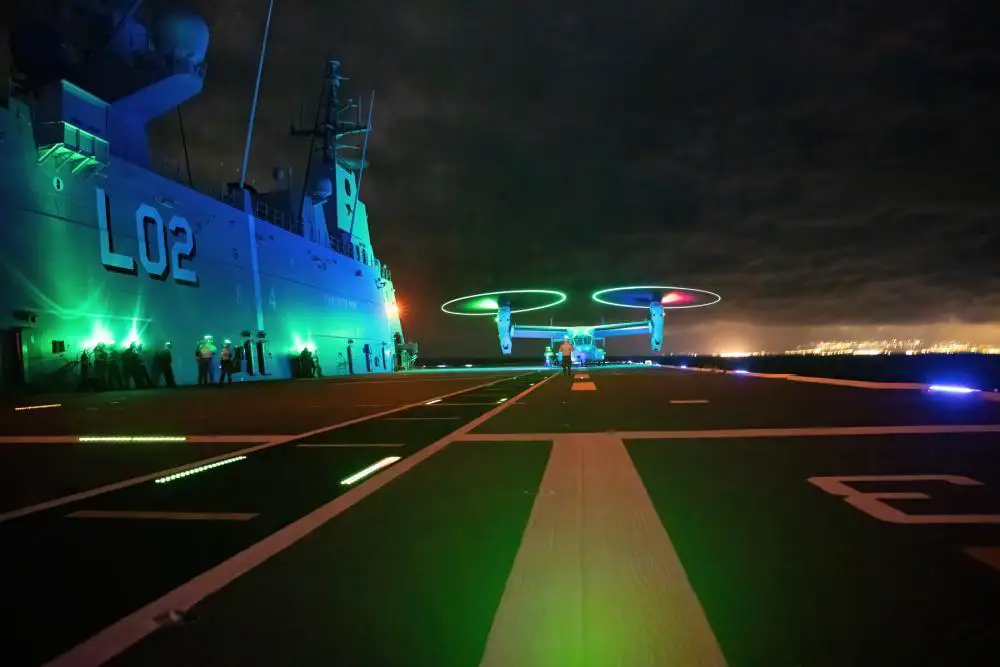 Royal Australian Navy HMAS Canberra (L02) Qualifies to Operate Osprey Tilt-Rotors