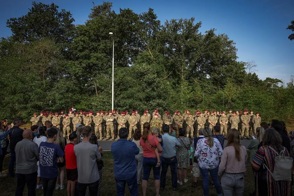 Royal Netherlands Army 11 Airmobile Brigade prior to their departure to join the French-led NATO battlegroup in Romania