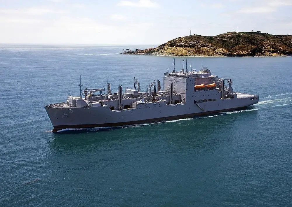 US Navy Dry Cargo Ship USNS Charles Drew (T-AKE 10) Conducts Maintenance in India