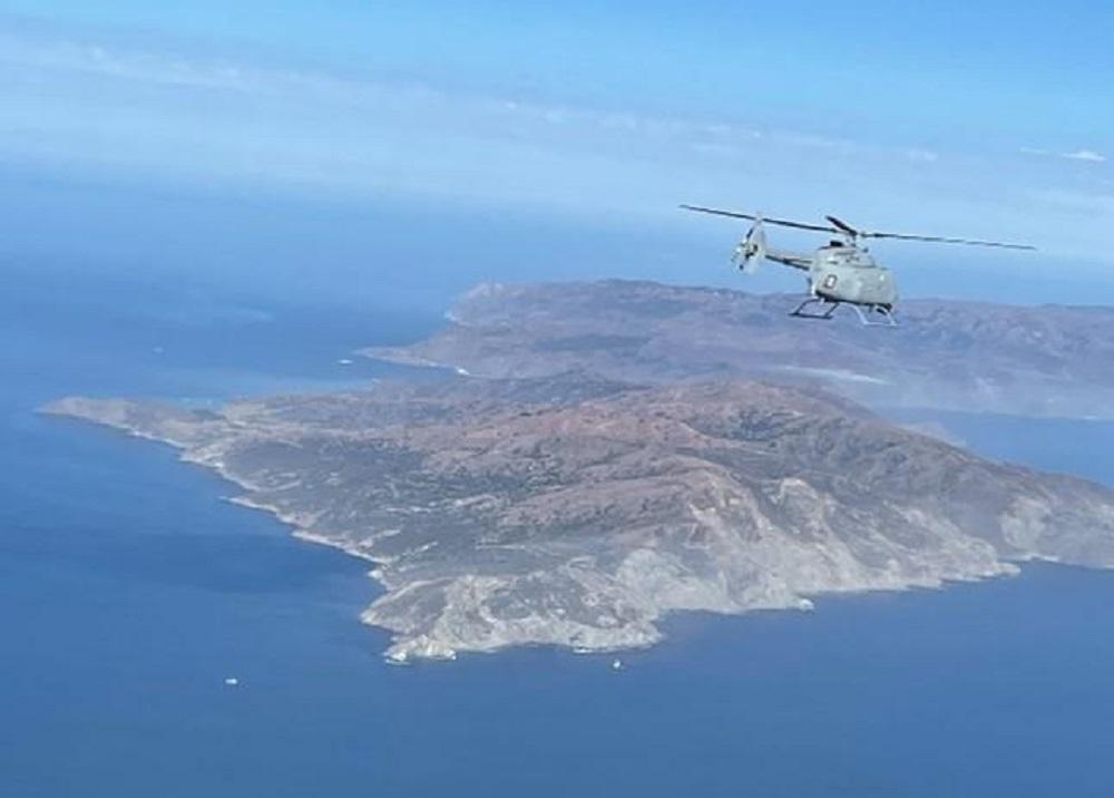 The MQ-8C Fire Scout unmanned helicopter conducts a flight during Exercise Resolute Hunter off the coast of California.