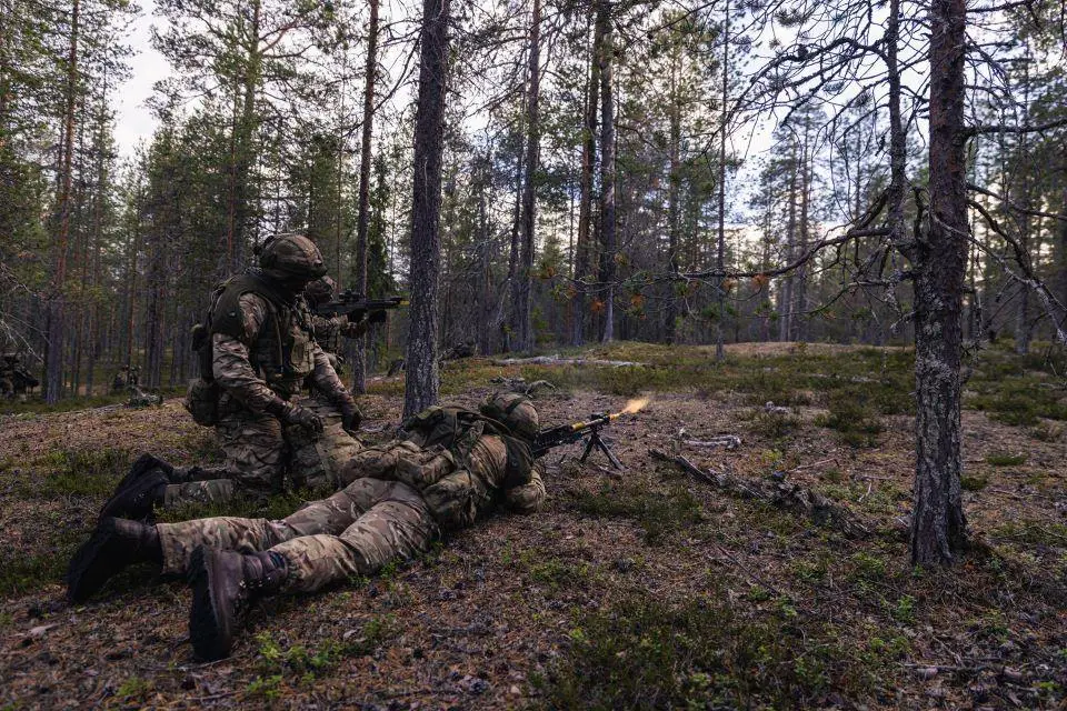 UK troops on field exercise in Finland.