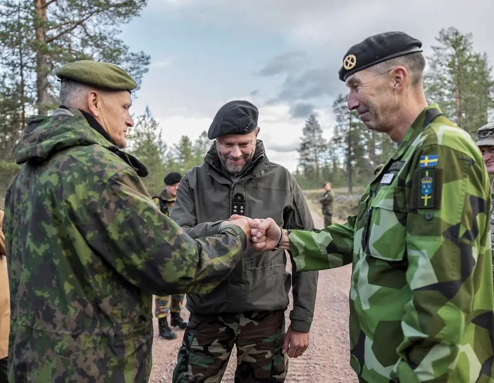 General Timo Kivinen, Finnish Chief of Defence, Admiral Rob Bauer, Chair of the NATO Military Committee and General Micael Bydén, Swedish Chief of Defence at EX Vigilant Knife
