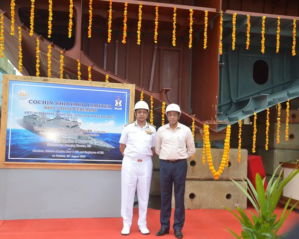 Cochin Shipyard Ltd Holds Keel-laying Ceremony for Indian Navy’s ASW SWC Ships
