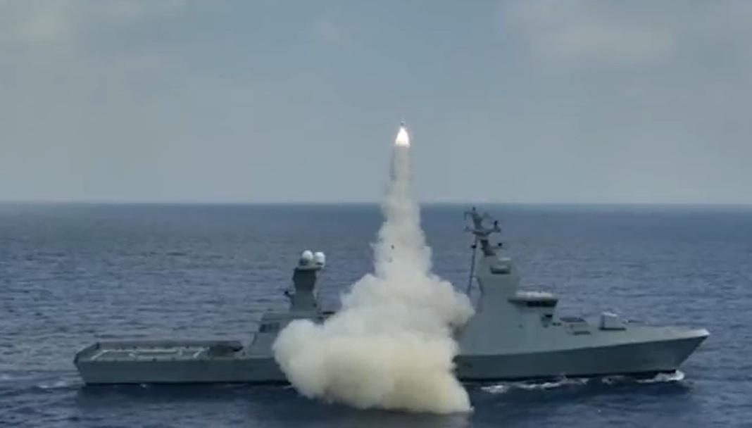 Israeli Navy Sa'ar 6-class Corvette Successfully Launches IAI Gabriel V Anti-Ship Missile
