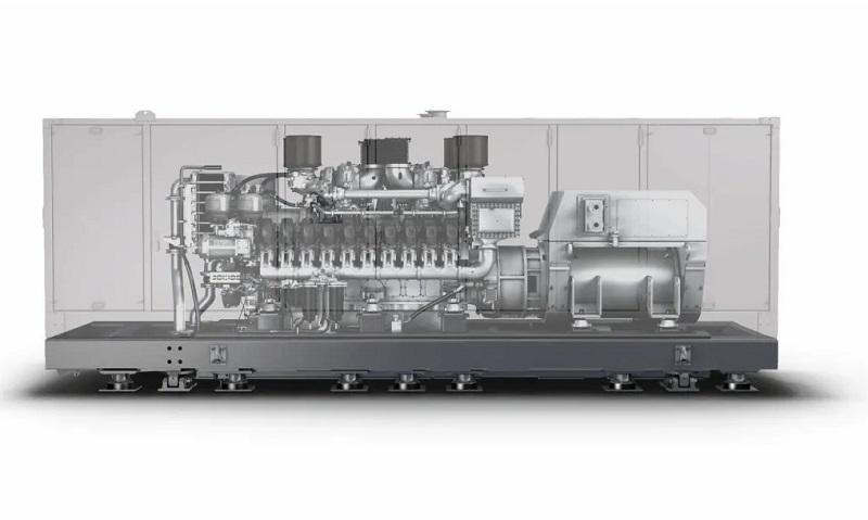 Rolls-Royce will deliver mtu Series 4000 gensets similar to the one pictured for the F126 frigates, bedded on specialist mounts and surrounded by an acoustic enclosure. 