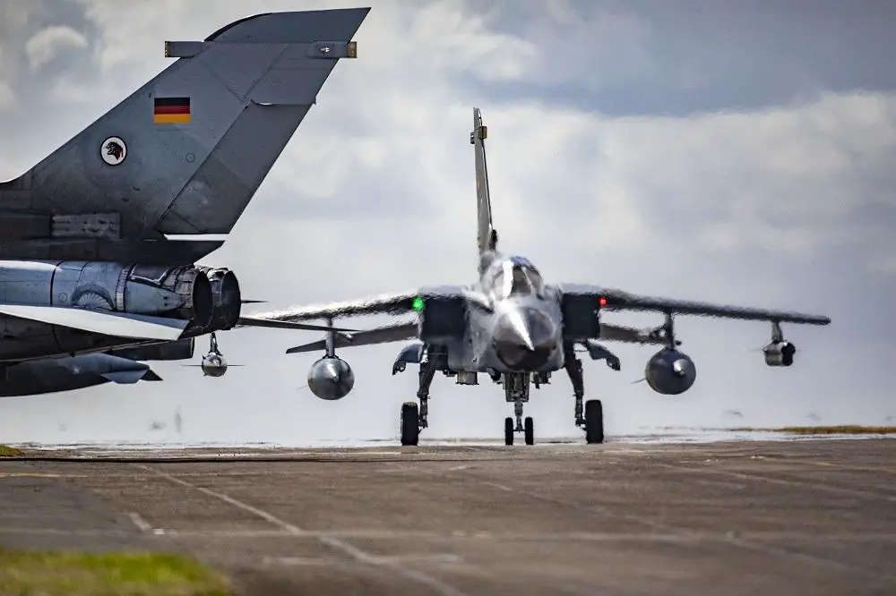 Tornado aircraft from the German Air Force at RAF Waddington where they are based for the exercise.