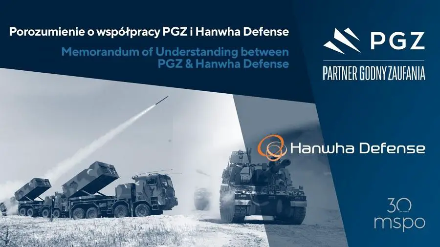 Hanwha Defense pledges to work closely with Polish partner PGZ after the two companies signed a new MoU during MSPO 2022.