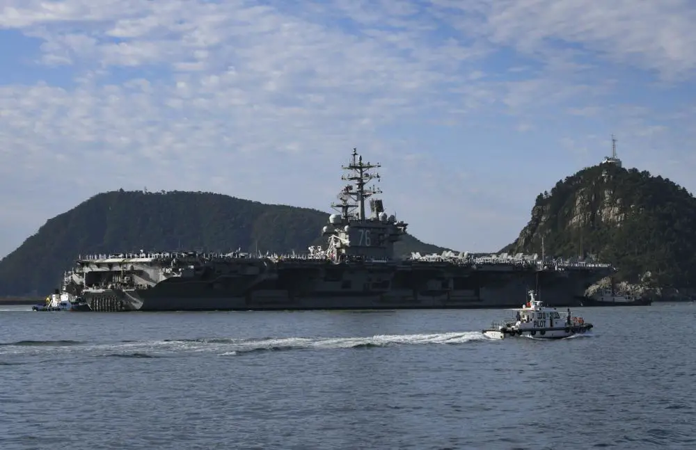 US Navy Nimitz-class USS Ronald Reagan Arrives in Busan for First Fime Since 2017