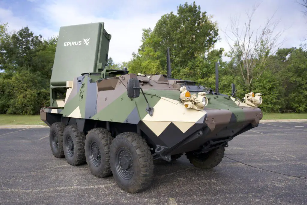 A working prototype of the Stryker Leonidas system at a recent field demonstration