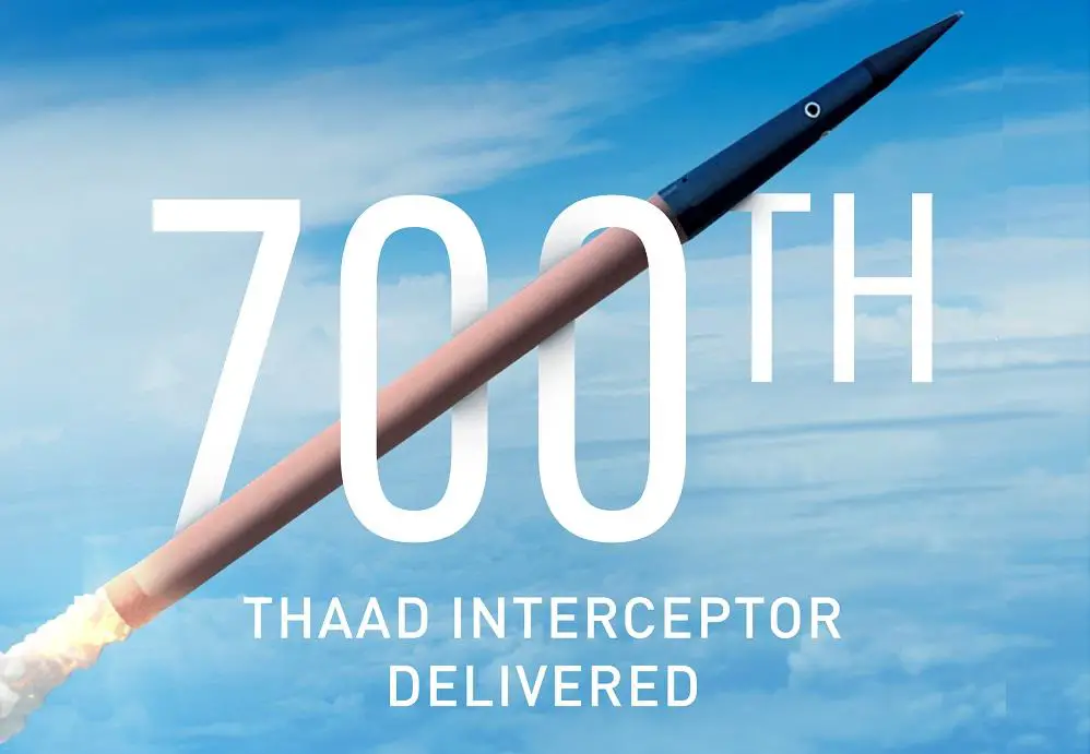 Lockheed Martin Delivers 700th Terminal High Altitude Area Defense (THAAD) Interceptor