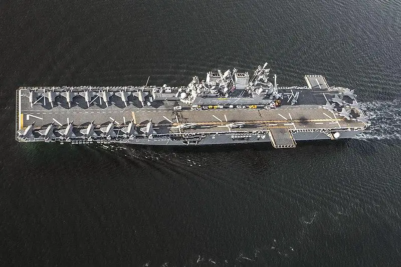 US Navy amphibious assault ship USS Tripoli (LHA- 7).