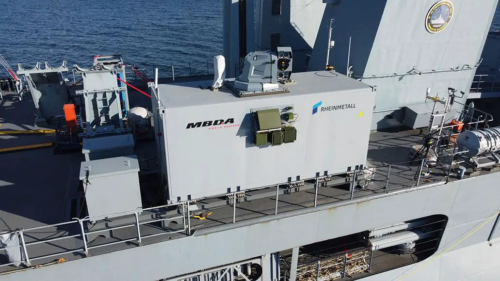 MBDA Deutschland provided the target detection and tracking systems, Rheinmetall was responsible for the high-energy laser source.
