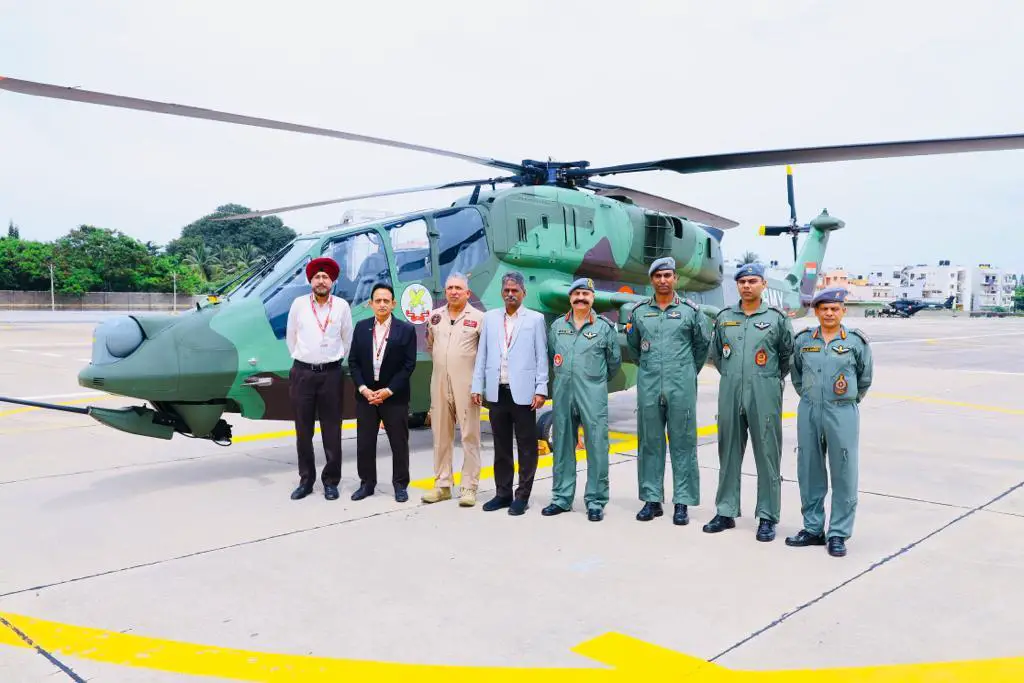 The first HAL Light Combat Helicopter (LCH) was handed over by the Hindustan Aeronautics Limited to Army Aviation director general lieutenant general AK Suri. (Photo by ADG PI – Indian Army)